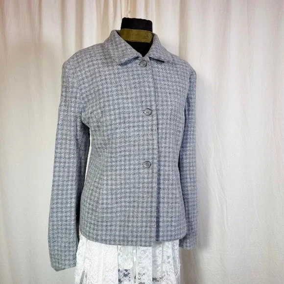 Jones New York Blue Gray Wool Blend Jacket – Women's L/XL - Picture 1 of 8